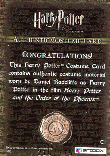 C1 - Harry Potter's Blue Hooded Shirt - Back