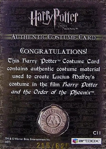 C11 - Lucius Malfoy Costume - Back