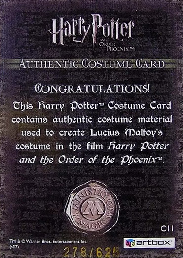 C11 - Lucius Malfoy Costume - Back