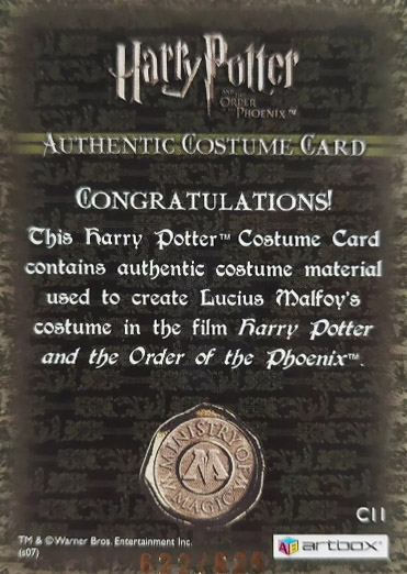 C11 - Lucius Malfoy Costume - Back