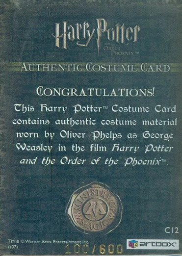 C12 - George Weasley's Beige Shirt - Back