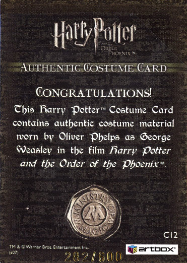 C12 - George Weasley's Beige Shirt - Back