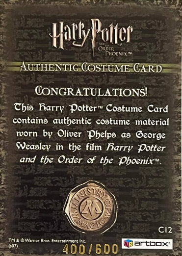 C12 - George Weasley's Beige Shirt - Back