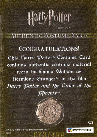 C2 - Hermione Granger's Sweater - Back