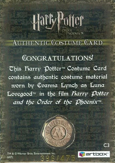 C3 - Luna Lovegood's School Sweater - Back