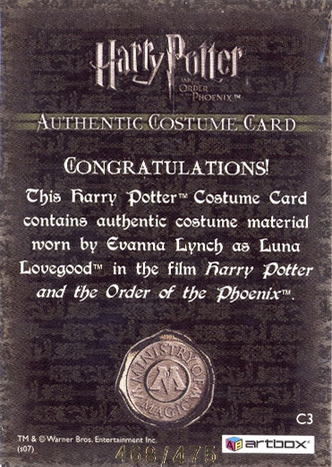 C3 - Luna Lovegood's School Sweater - Back