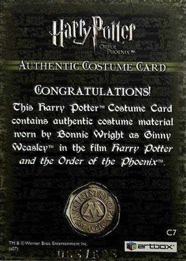 C7 - Ginny Weasley's Green Jacket - Back