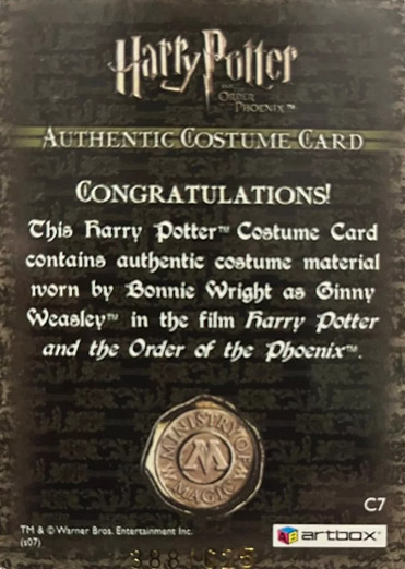 C7 - Ginny Weasley's Green Jacket - Back