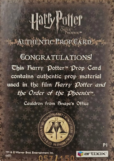 P1 - Cauldron from Snape's Office - Back