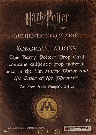 P1 - Cauldron from Snape's Office - Back