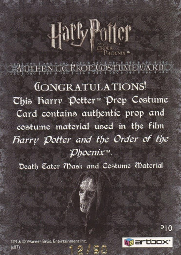 P10 - Death Eater Mask and Costume - Back