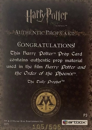 P3 - The Daily Prophet - Back