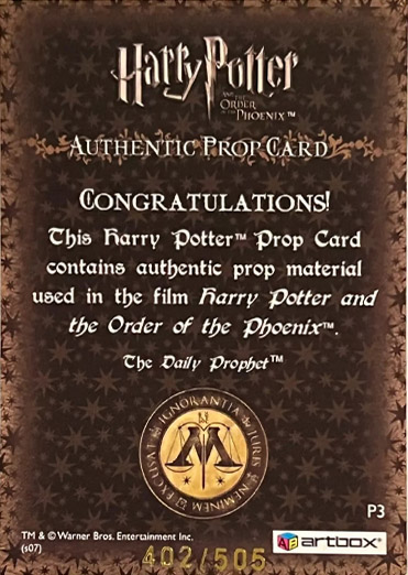 P3 - The Daily Prophet - Back