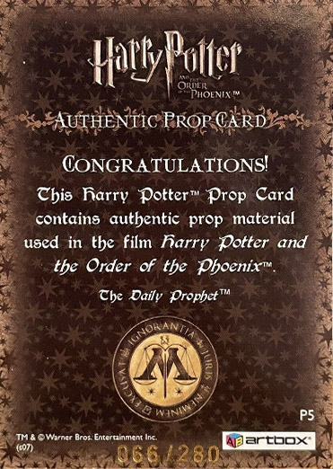 P5 - The Daily Prophet - Back