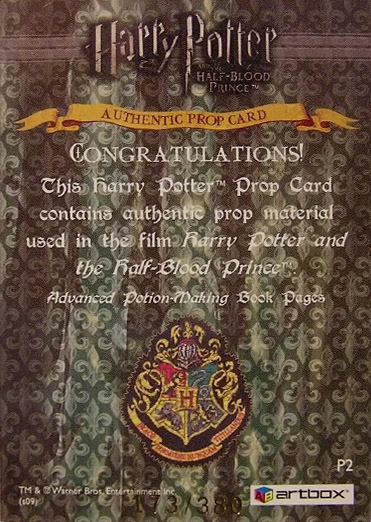 P2 - Advanced Potion-Making Book Pages - Back