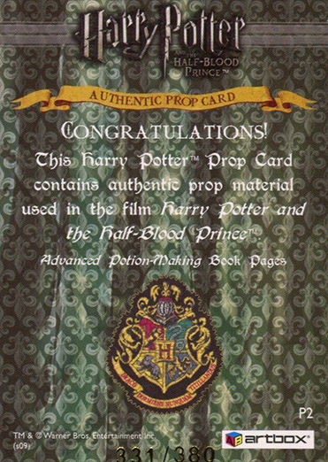 P2 - Advanced Potion-Making Book Pages - Back