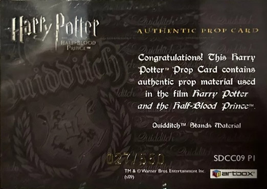 SDCC09 P1 - Gryffindor Quidditch Stand Material - Back