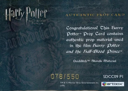 SDCC09 P1 - Gryffindor Quidditch Stand Material - Back