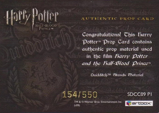 SDCC09 P1 - Gryffindor Quidditch Stand Material - Back