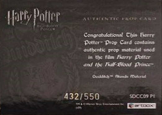 SDCC09 P1 - Gryffindor Quidditch Stand Material - Back