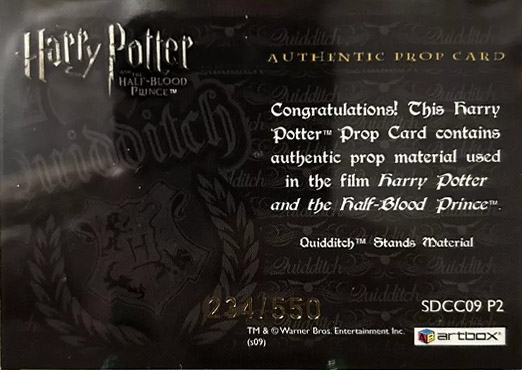 SDCC09 P2 - Hogwarts Quidditch Stand Material - Back