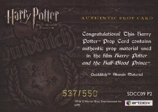 SDCC09 P2 - Hogwarts Quidditch Stand Material - Back