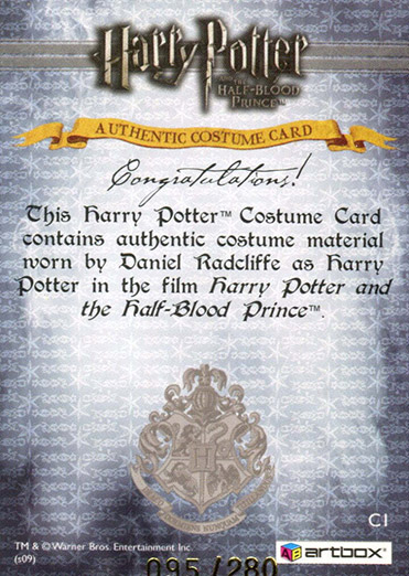 C1 - Harry Potter's Costume - Back