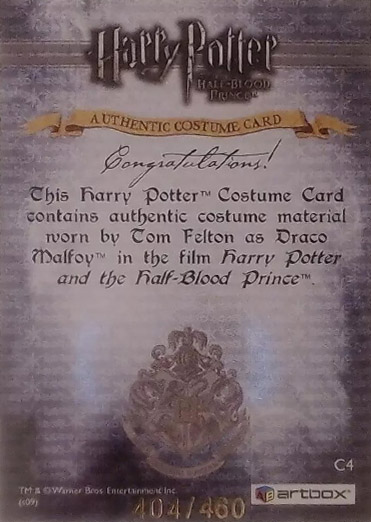 C4 - Tom Felton's Shirt - Back