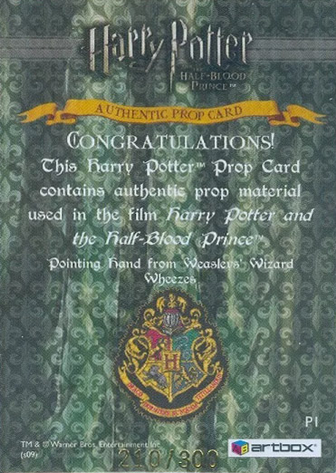 P1 - Pointing Hand from Weasley's Wizard Wheezes - Back