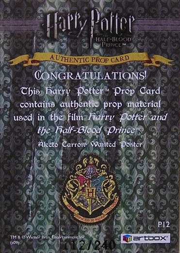 P12 - Alecto Carrow Wanted Poster - Back