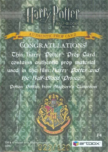 P4 - Potion Bottles from Slughorn's Classroom - Back