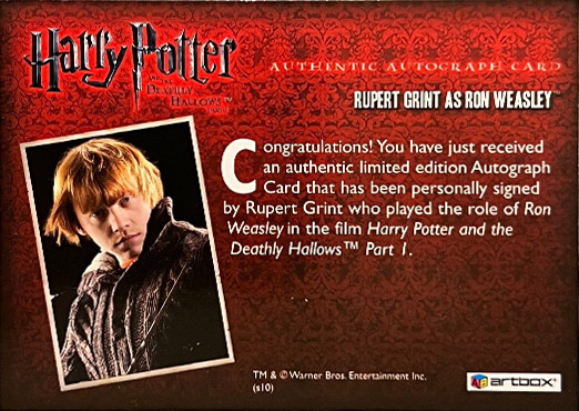 Rupert Grint as Ron Wealsey - Back