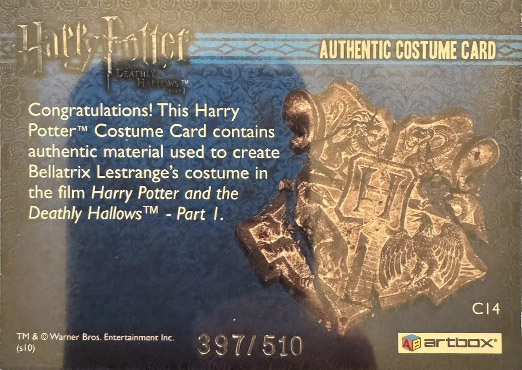 C14 - Bellatrix Lestrange's Black Costume - Back