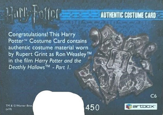 C6 - Ron Weasley's Green Shirt - Back