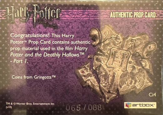 Ci4 - Coins from Gringotts - Back