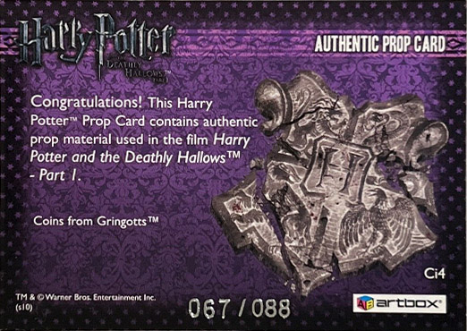 Ci4 - Coins from Gringotts - Back