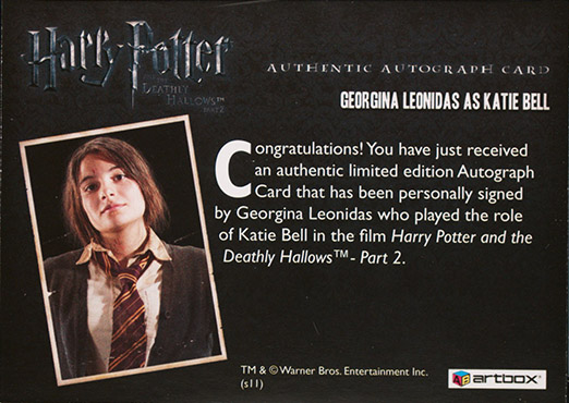 Georgina Leonidas as Katie Bell - Back