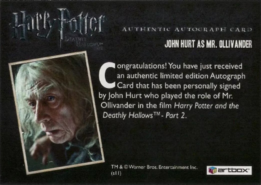 John Hurt as Olivander - Back