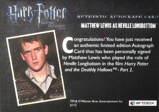 Matthew Lewis as Neville Longbottom - Back