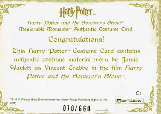 C1 - Vincent Crabbe's School Robes - Back