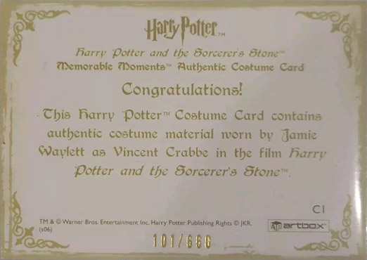 C1 - Vincent Crabbe's School Robes - Back