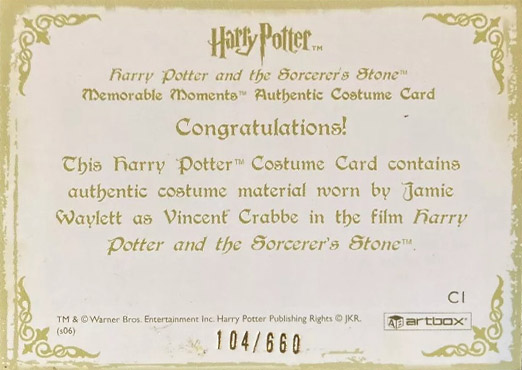 C1 - Vincent Crabbe's School Robes - Back