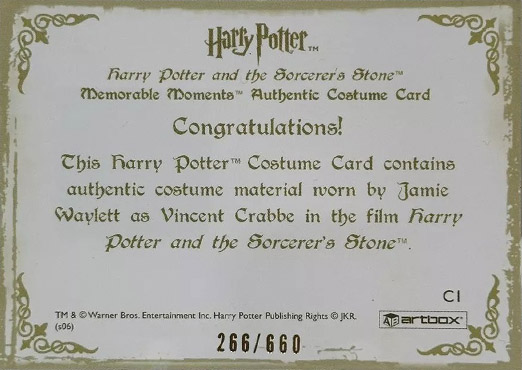 C1 - Vincent Crabbe's School Robes - Back