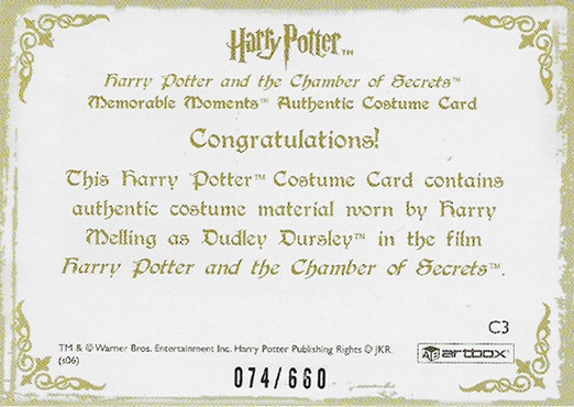 C3 - Dudley Dursley's Suit - Back