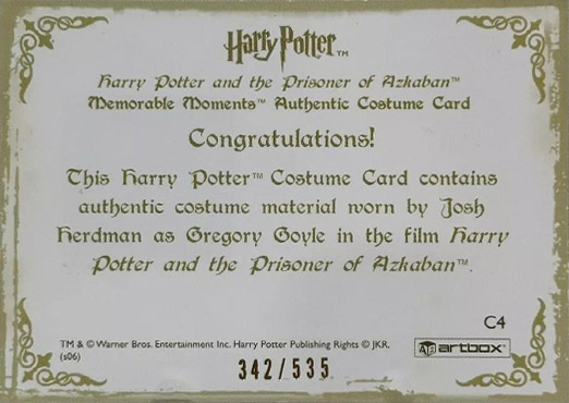 C4 - Gregory Goyle's School Robes - Back