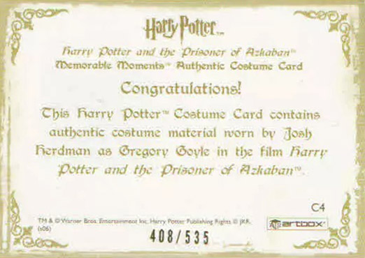 C4 - Gregory Goyle's School Robes - Back