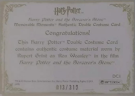 DC1 - Ron Weasley's School Uniform - Back