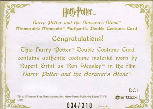 DC1 - Ron Weasley's School Uniform - Back