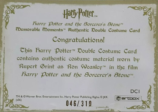 DC1 - Ron Weasley's School Uniform - Back