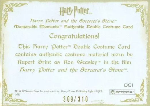 DC1 - Ron Weasley's School Uniform - Back